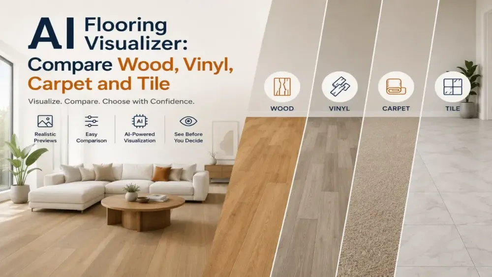 Ai Flooring Visualizer: Vergleichen Sie Holz, Vinyl, Teppich und Fliesen